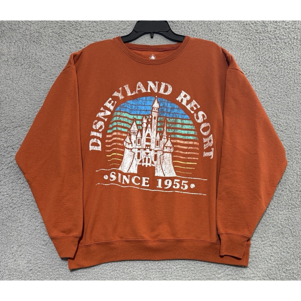 Vintage Disneyland Walt Disney Classic Crewneck  Sweatshirt Mens Large Orange
